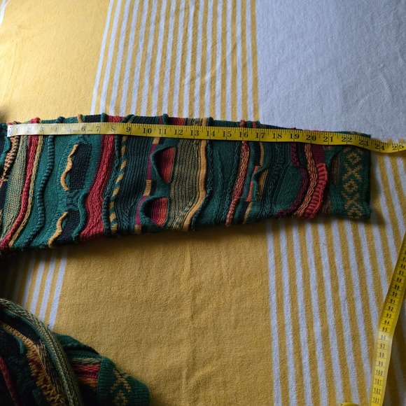 Impact Men Large Heavyweight Knit Sweater Cable Knit Pullover Vintage 80s Colors - Picture 8 of 8